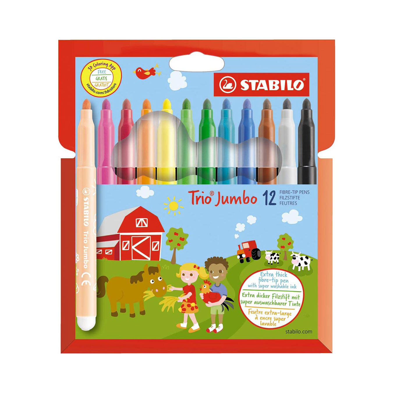 Stabilo | Power | Extra Thick Fibre-Tip | Pack of 12 | Multicolors