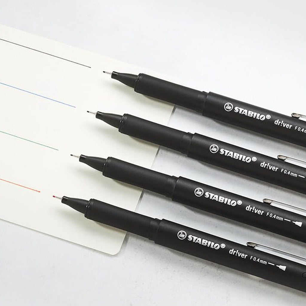 Stabilo dr!ver Premium Fineliner Green – Fine Nib, Pack of 5
