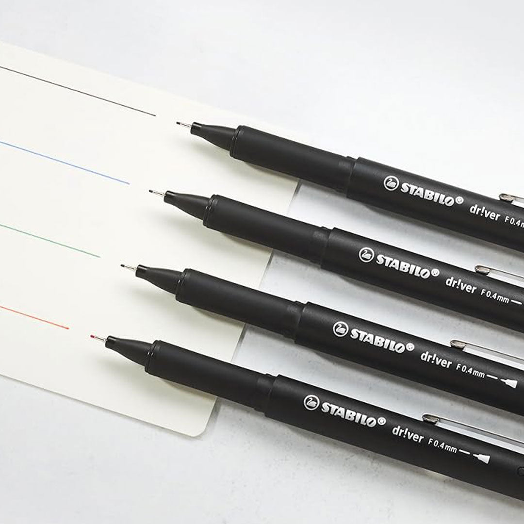 Stabilo dr!ver Premium Fineliner Green – Fine Nib, Pack of 5