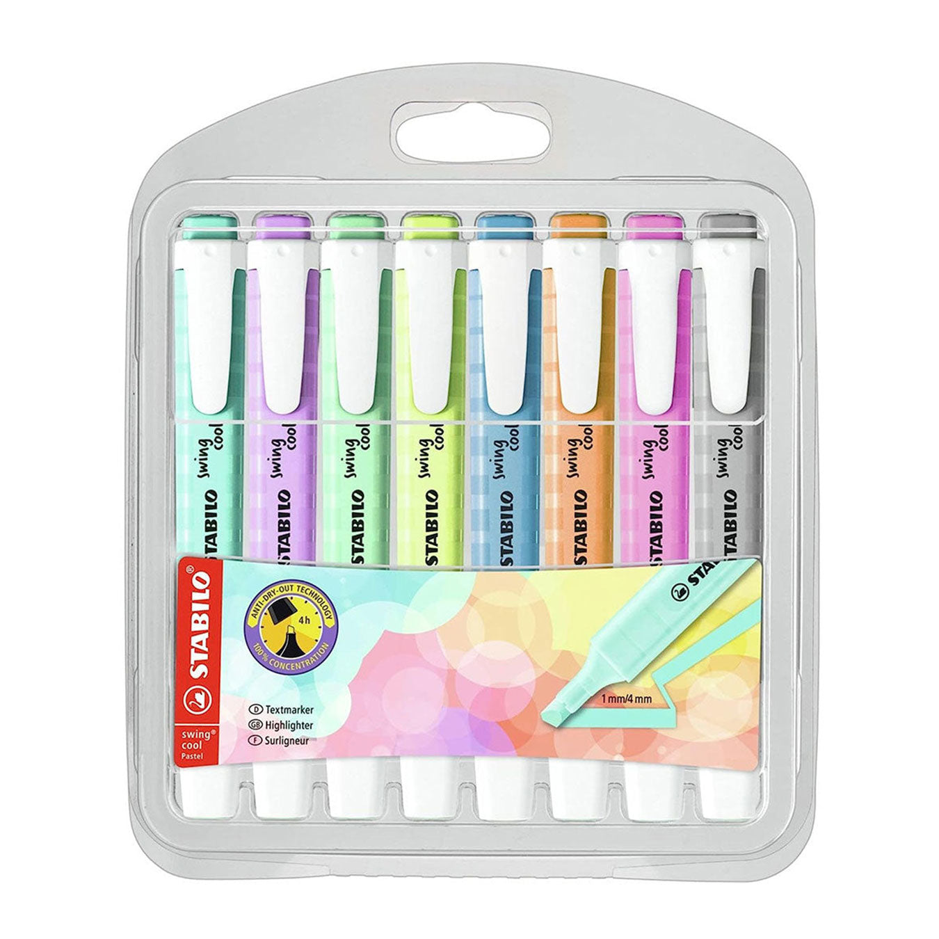 Stabilo | Swing Cool | Fluorescent/Pastel | Pack Of 8Pcs | Highlighter Pen