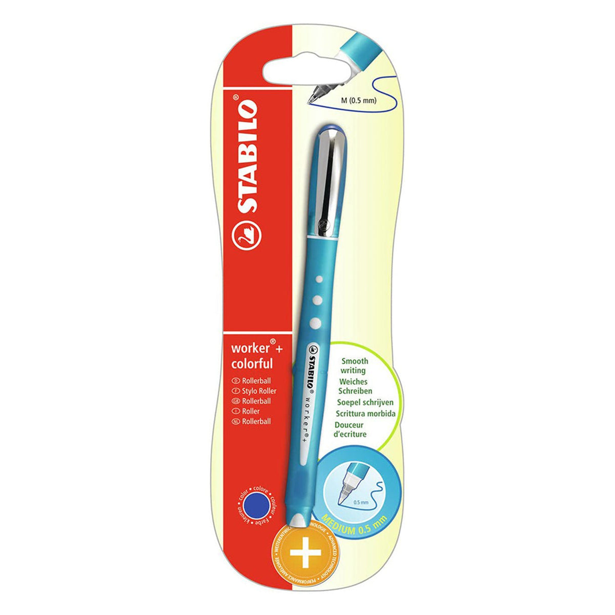 STABILO Worker+ Colorful Rollerball Pen â€“ Blue - Satyam Collection