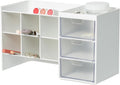 Sysmax Hive Stack Modular Desk Organizer – White with 3 Transparent Drawers - penpencilink