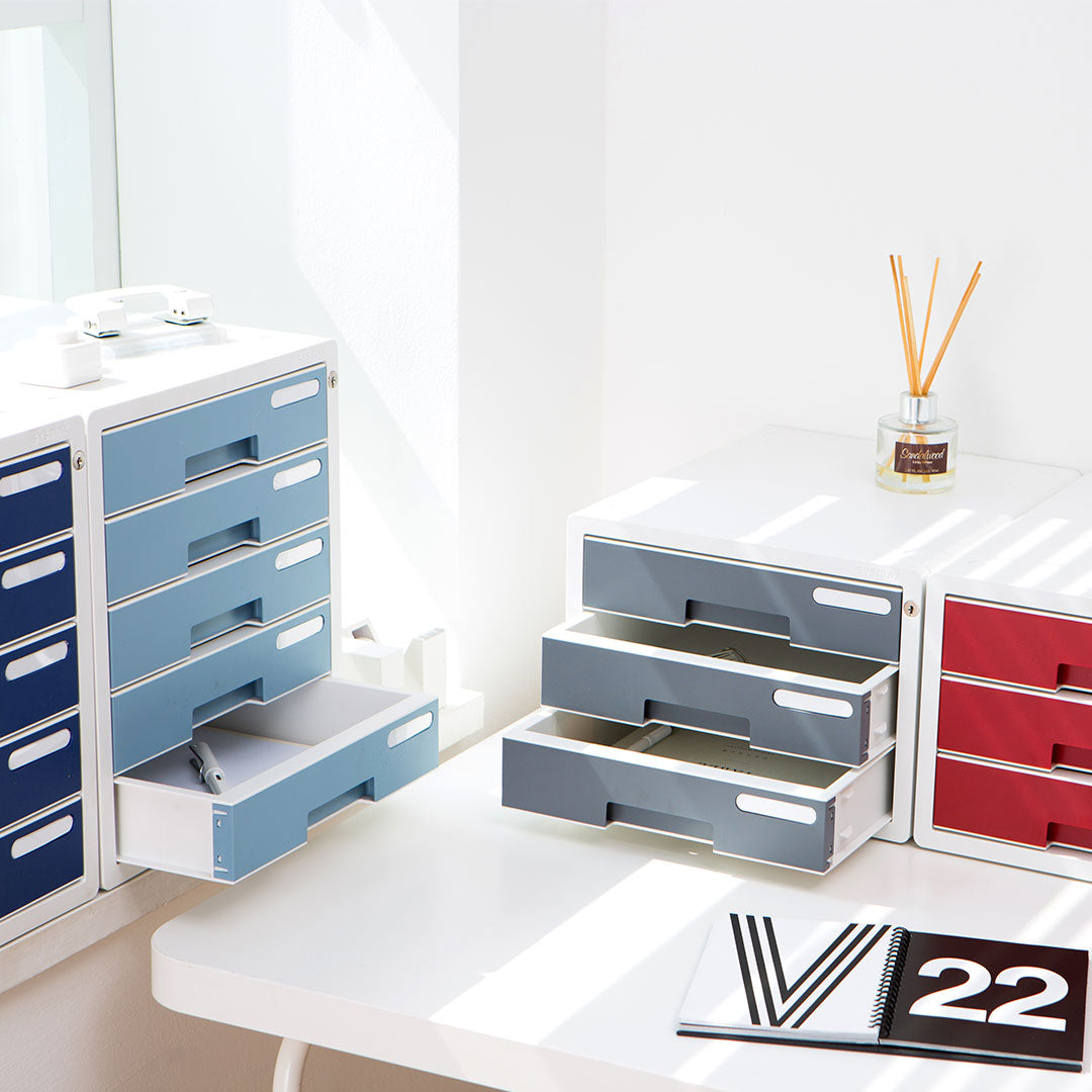 Sysmax | Lockable File Cabinet | 5 Drawers | Wine Red|Deluxe Color | For Office School  & Hospital