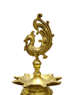 Traditional Brass Peacock Oil Lamp for Pooja & Home Decor - Satyam Collection
