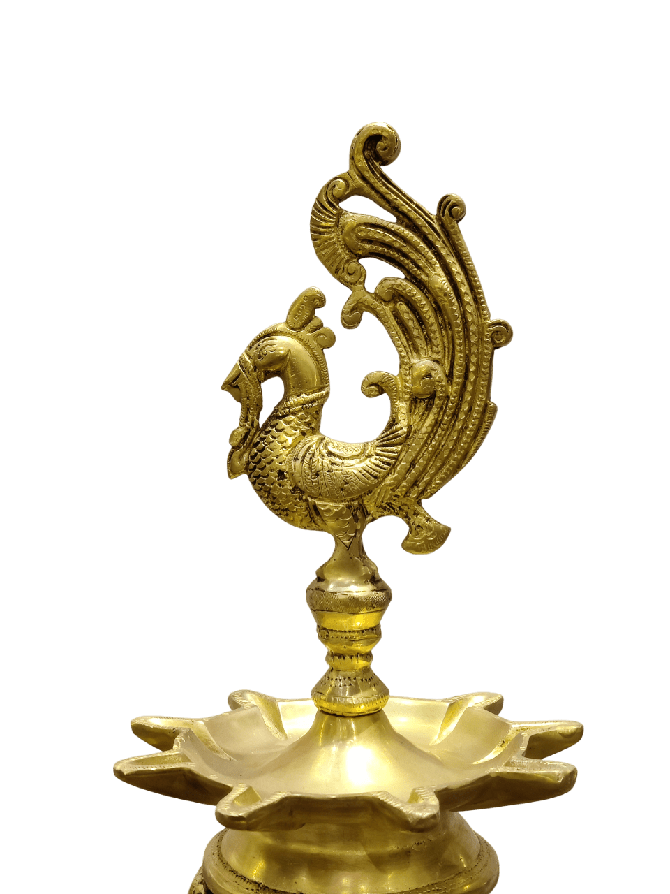 Traditional Brass Peacock Oil Lamp for Pooja & Home Decor - Satyam Collection