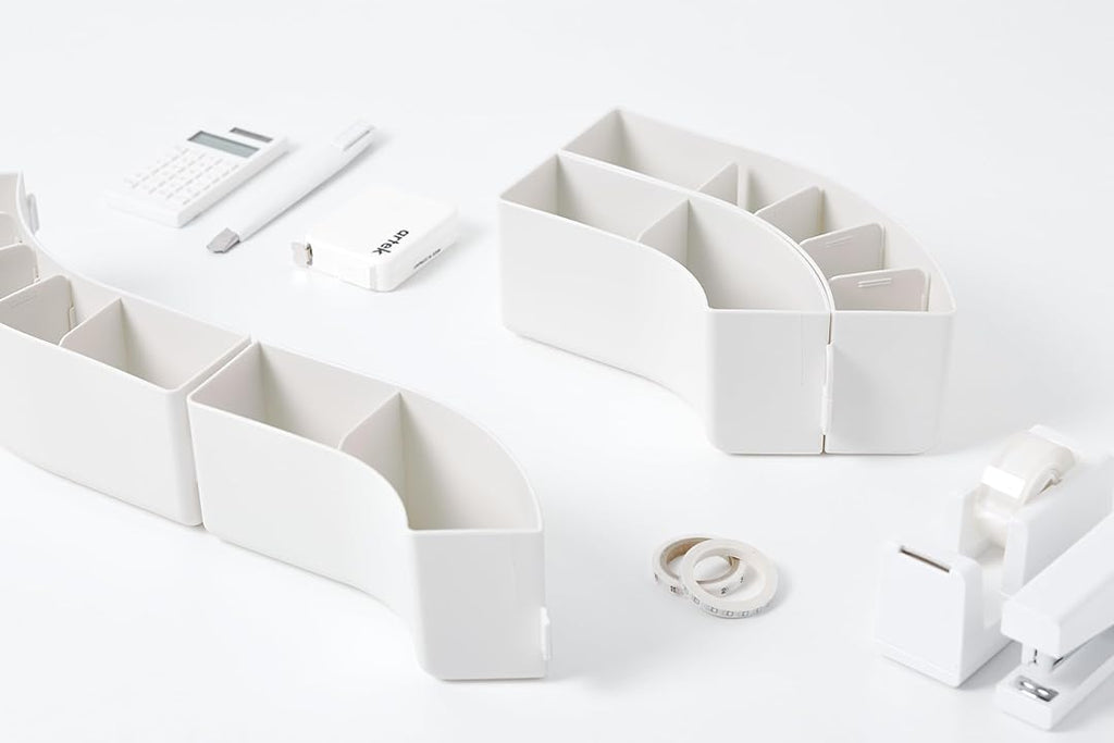 Litem |Pen Stand | Organiser|6 Compartment | Ivory |  Train
