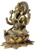 Antique Brass Finish Lord Ganesha Idol – Timeless Divine Elegance