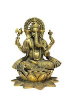 Antique Brass Finish Lord Ganesha Idol – Timeless Divine Elegance