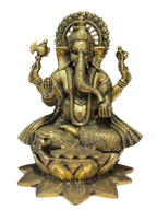 Antique Brass Finish Lord Ganesha Idol – Timeless Divine Elegance
