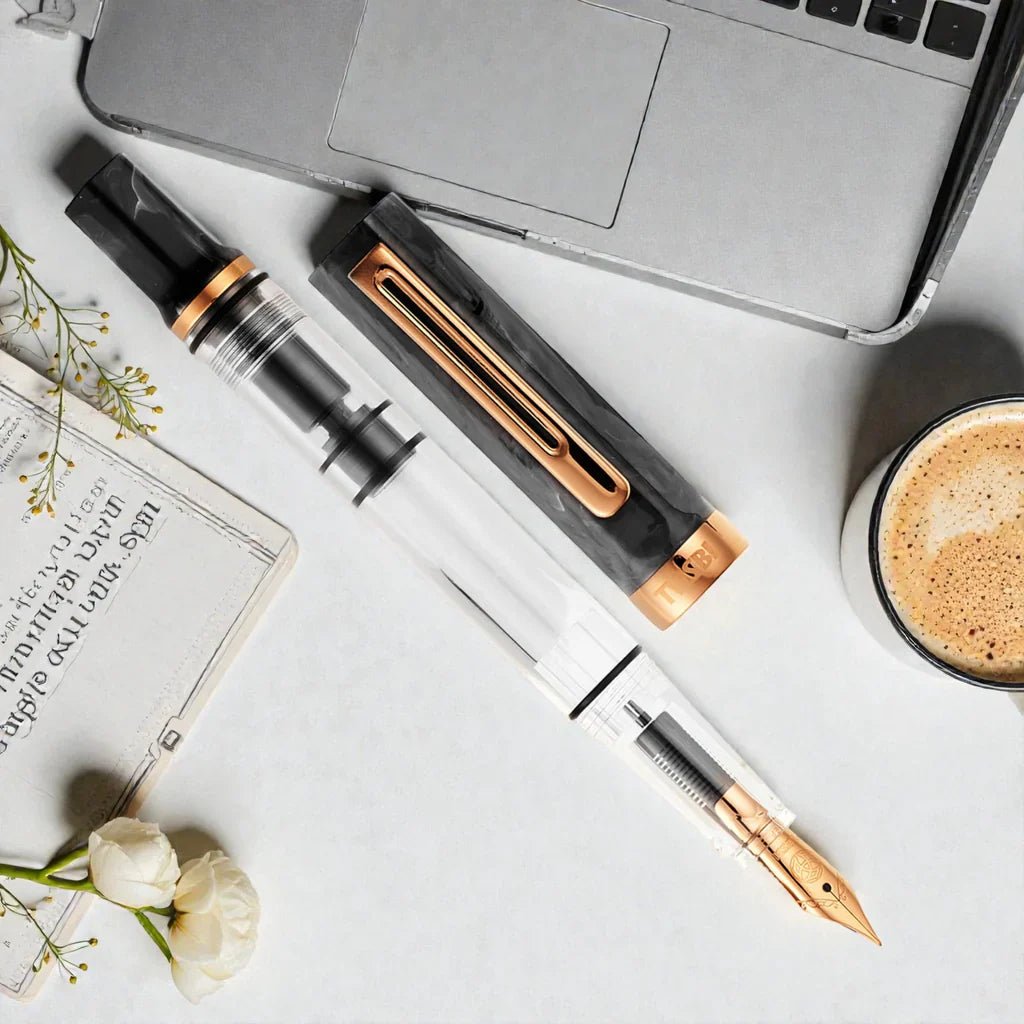 TWSBI ECO Black Marble with Bronze Fountain Pen - Satyam Collection