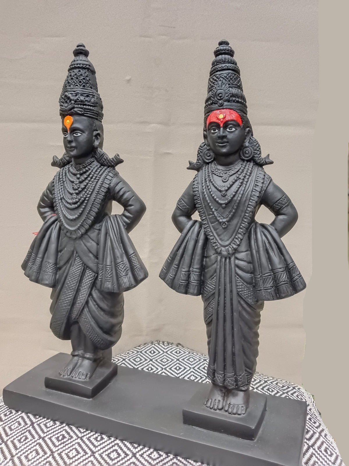 Vitthal Rukmini Fiber Statue Set – Traditional Pandurang Idol - Satyam Collection