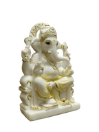 White Marble Lord Ganesha Idol – Peaceful Divine Elegance - Satyam Collection