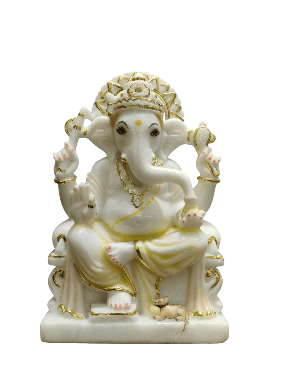 White Marble Lord Ganesha Idol – Peaceful Divine Elegance - Satyam Collection