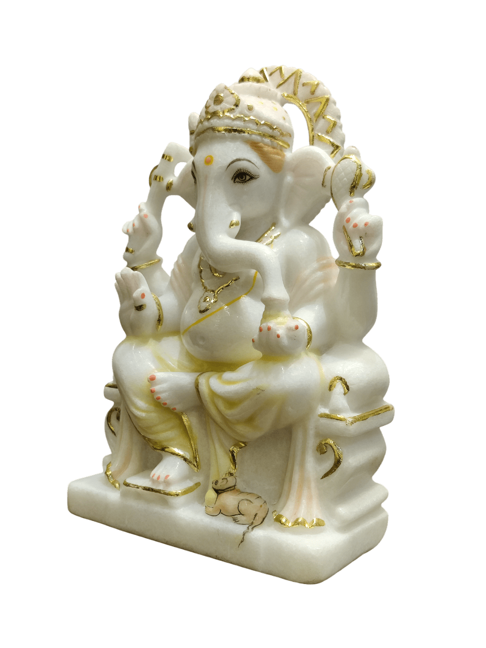 White Marble Lord Ganesha Idol – Peaceful Divine Elegance - Satyam Collection