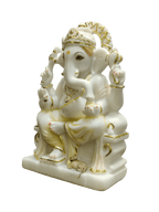 White Marble Lord Ganesha Idol – Peaceful Divine Elegance - Satyam Collection