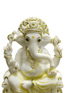 White Marble Lord Ganesha Idol – Peaceful Divine Elegance - Satyam Collection