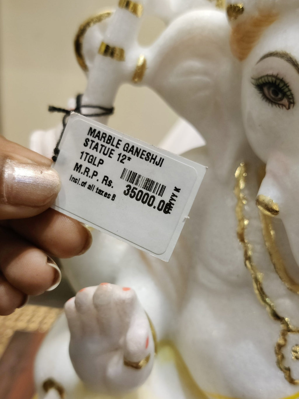 White Marble Lord Ganesha Idol – Peaceful Divine Elegance - Satyam Collection