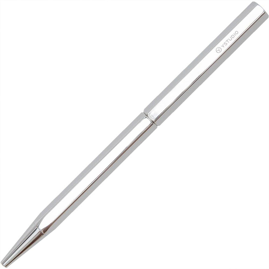 Ystudio Ballpoint Pen – Classic Revolve in Spring Shiny Silver - Satyam Collection