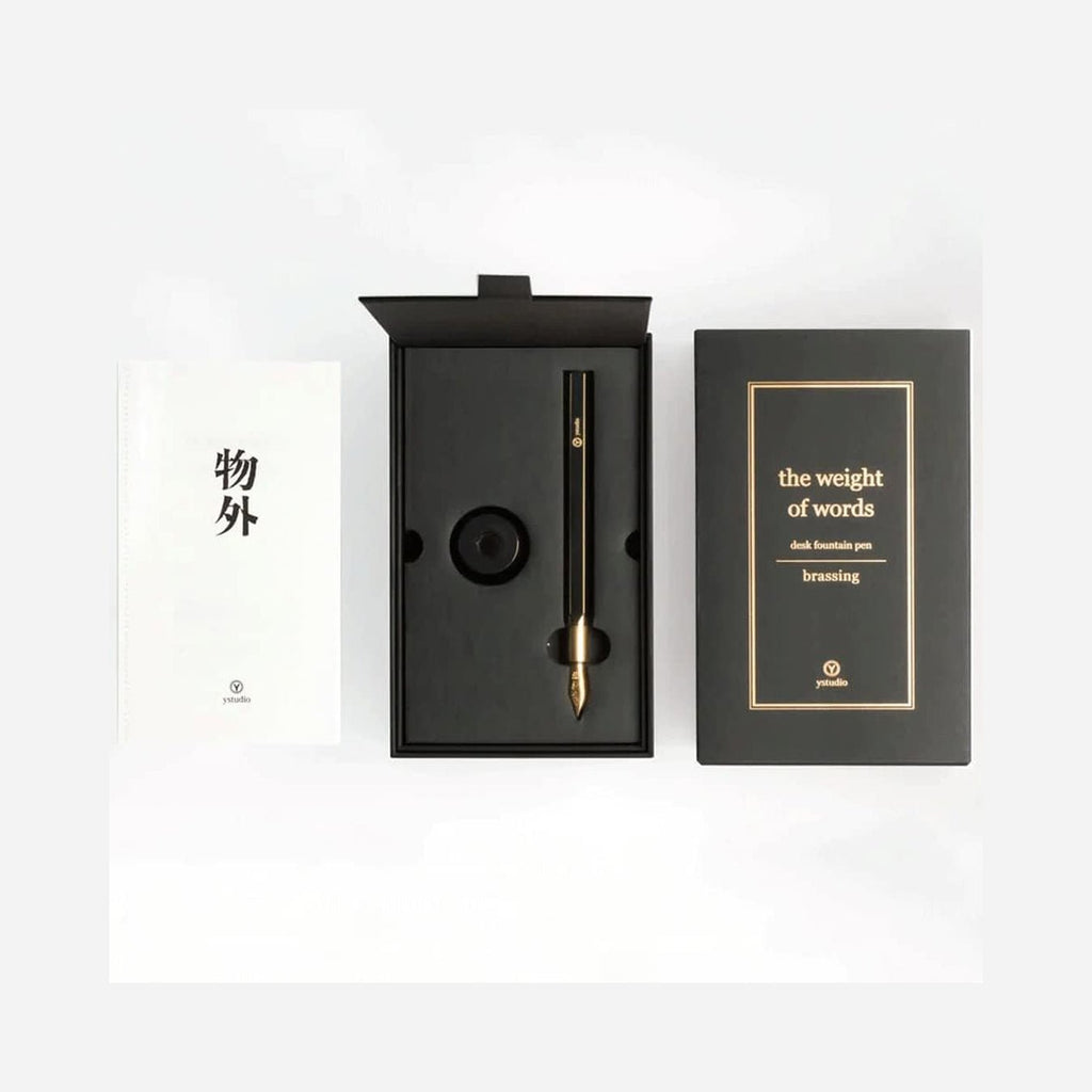 Ystudio Classic Revolve Desk Fountain Pen – Brassing Black - Satyam Collection