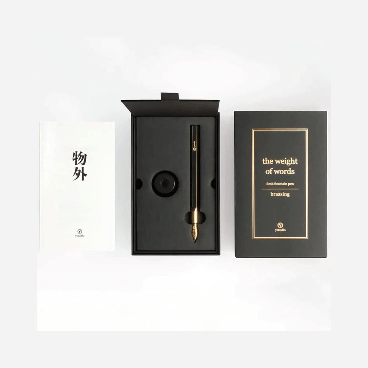 Ystudio Classic Revolve Desk Fountain Pen – Brassing Black - Satyam Collection