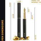 Ystudio Classic Revolve Fountain Pen - Black Hexogon | Medium Nib - Satyam Collection