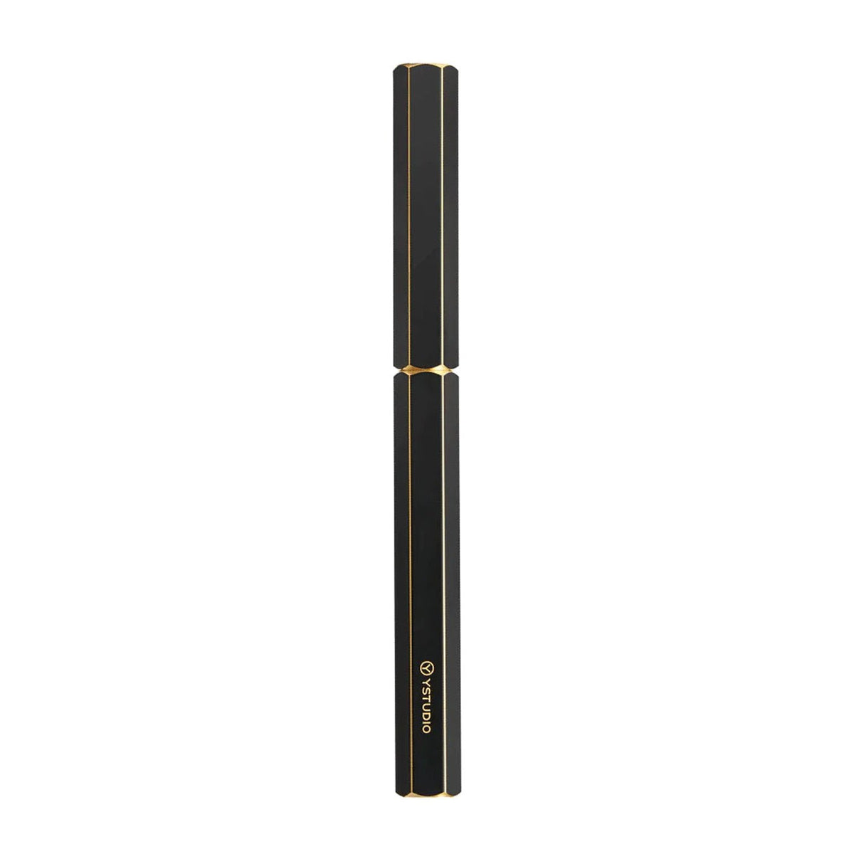 Ystudio Classic Revolve Fountain Pen - Black Hexogon | Medium Nib - Satyam Collection