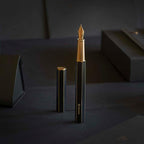 Ystudio Classic Revolve Fountain Pen - Black Hexogon | Medium Nib - Satyam Collection