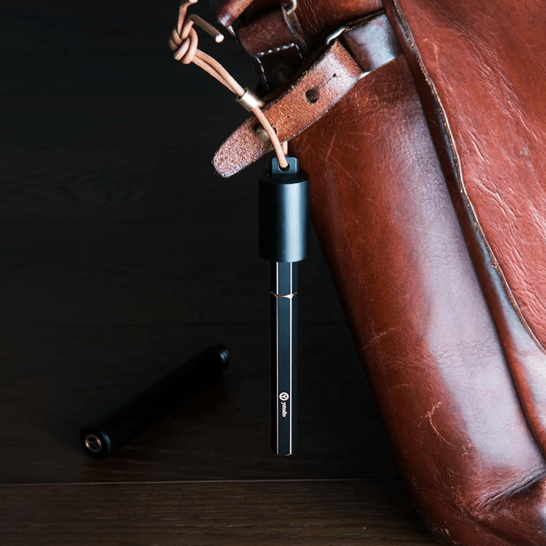 Ystudio Classic Revolve Portable Fountain Pen – Black Metal (Medium Nib) - Satyam Collection