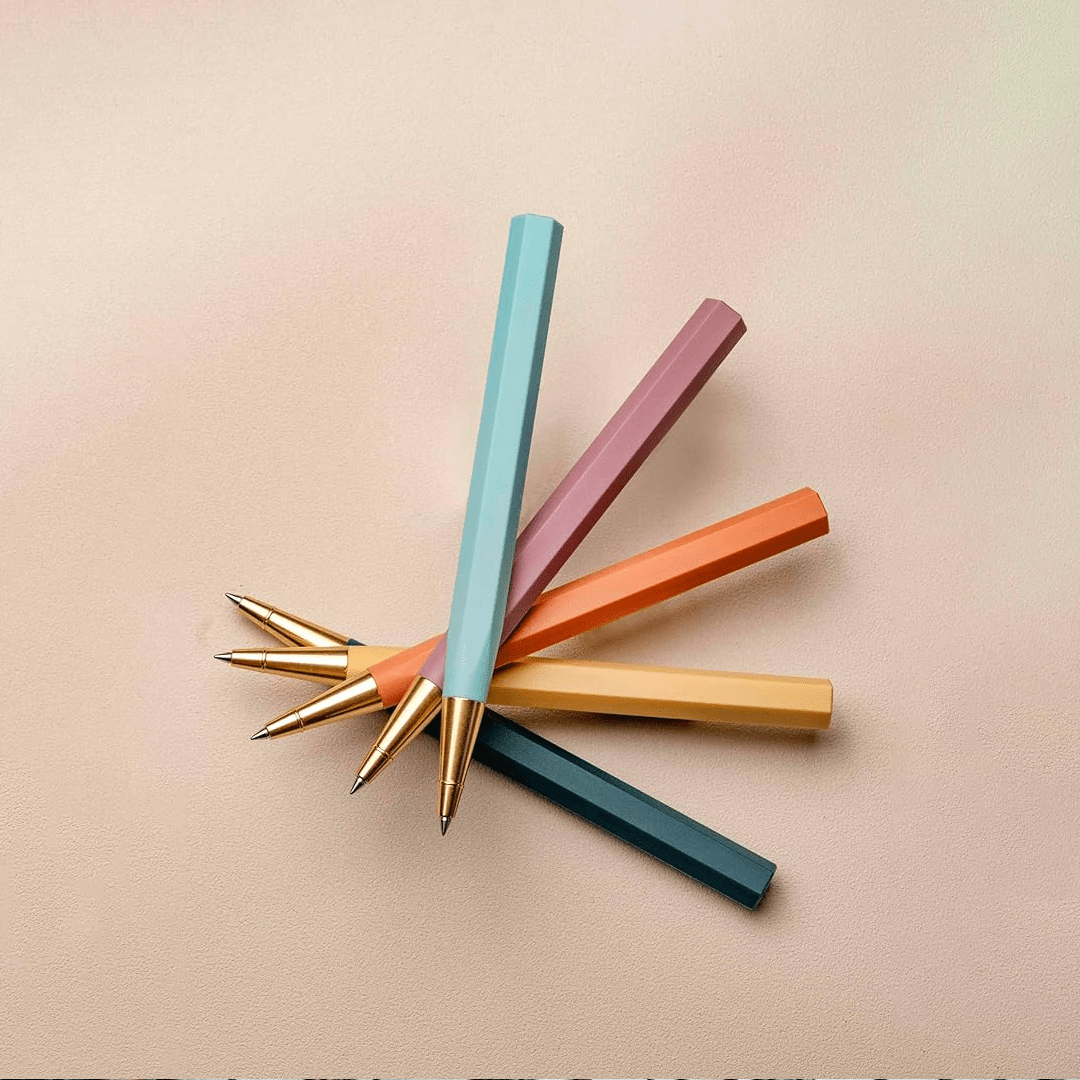 Ystudio Glamour Evolve Sustainable Rollerball Pen - Sunset Orange - Satyam Collection