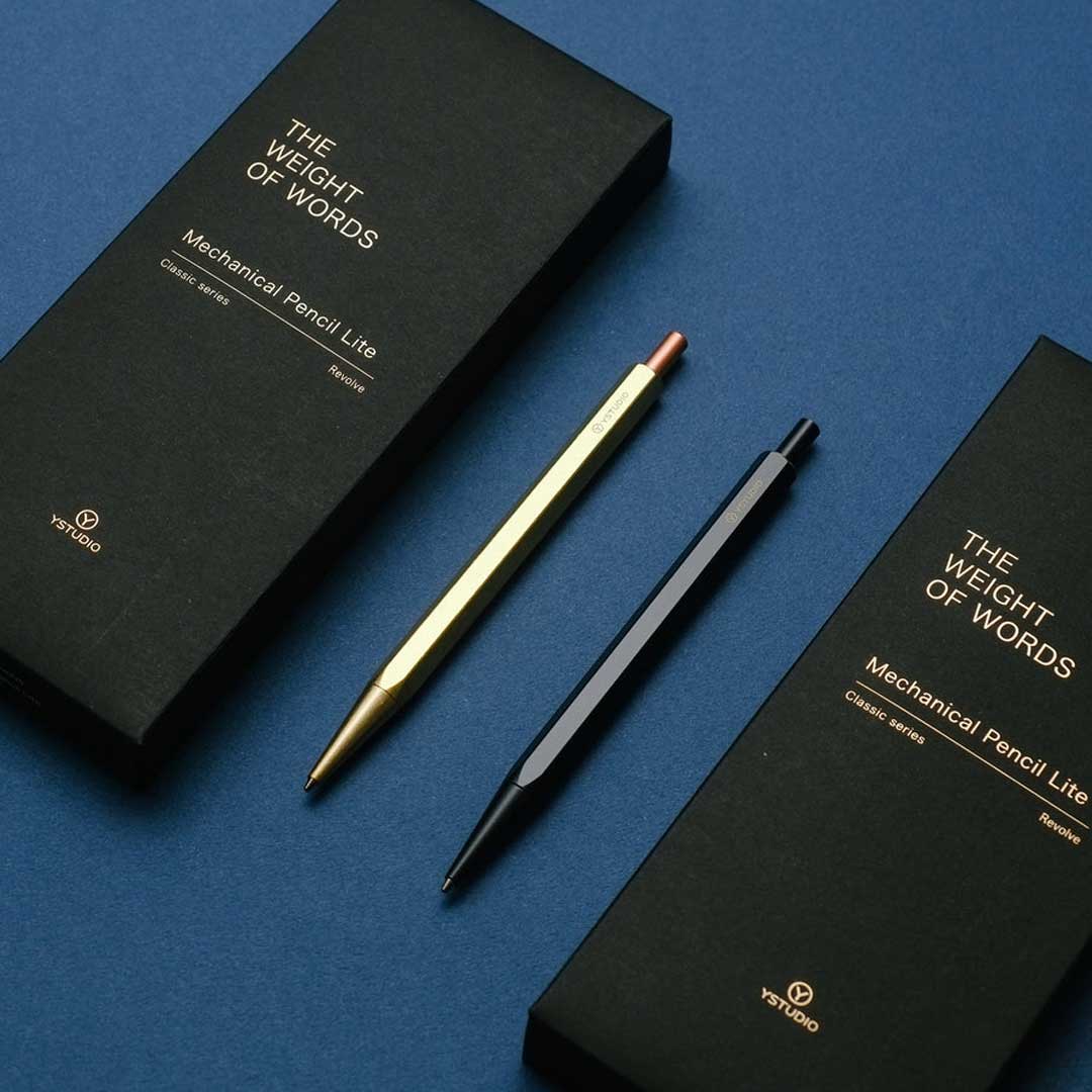 Ystudio Classic Revolve 0.7mm Mechanical Pencil Lite – Brass Black
