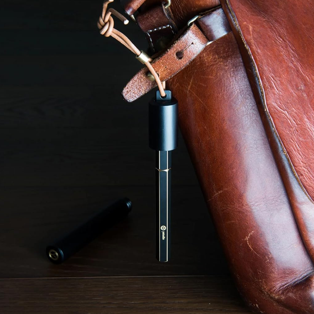 Ystudio Classic Revolve Portable Fountain Pen – Black Metal (Medium Nib)
