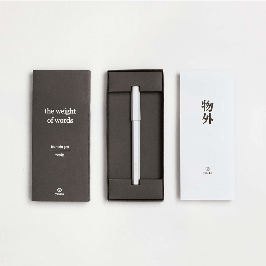 Ystudio Resin Series – Fountain Pen in White Colour | Medium Nib - Satyam Collection