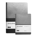 Zequenz A5 & A6 Size Notebook Set Pack of 2 Squared & Blank Acid Free Paper 400 Pages Each Book 70GSM 360 Degree Flexibility 100% Handmade Basic Plus Series Silver Grey Book - Satyam Collection