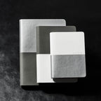 Zequenz A5 & A6 Size Notebook Set Pack of 2 Squared & Blank Acid Free Paper 400 Pages Each Book 70GSM 360 Degree Flexibility 100% Handmade Basic Plus Series Silver Grey Book - Satyam Collection