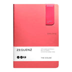 Zequenz A5 Size Coral Pink Slim Notebook Dotted Acid Free Paper 200 Pages 80GSM 360 Degree Flexibility 100% Handmade Fountain Pen Friendly Color Series Bookmark Included - Satyam Collection