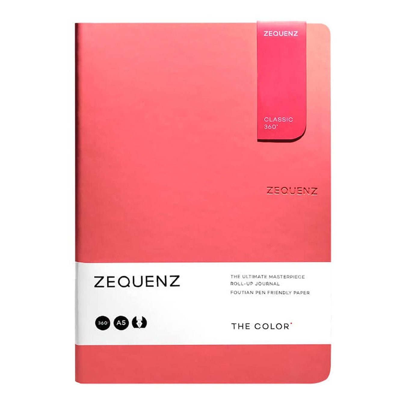 Zequenz A5 Size Coral Pink Slim Notebook Dotted Acid Free Paper 200 Pages 80GSM 360 Degree Flexibility 100% Handmade Fountain Pen Friendly Color Series Bookmark Included - Satyam Collection