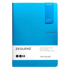Zequenz A5 Size Ocean Blue Slim Notebook Dotted Acid Free Paper 200 Pages 80GSM 360 Degree Flexibility 100% Handmade Fountain Pen Friendly Color Series Bookmark Included - Satyam Collection
