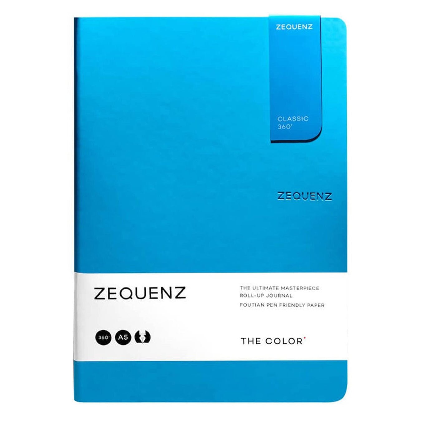 Zequenz A5 Size Ocean Blue Slim Notebook Dotted Acid Free Paper 200 Pages 80GSM 360 Degree Flexibility 100% Handmade Fountain Pen Friendly Color Series Bookmark Included - Satyam Collection