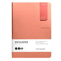 Zequenz A5 Size Peach Slim Notebook Squared Acid Free Paper 200 Pages 80GSM 360 Degree Flexibility 100% Handmade Fountain Pen Friendly Color Series Bookmark Included - Satyam Collection