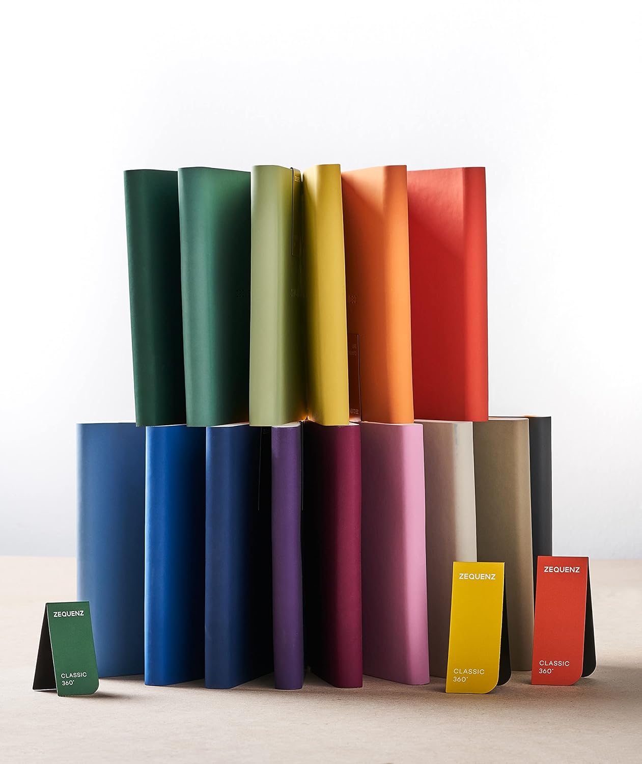 Zequenz A5 Size Peach Slim Notebook Squared Acid Free Paper 200 Pages 80GSM 360 Degree Flexibility 100% Handmade Fountain Pen Friendly Color Series Bookmark Included - Satyam Collection