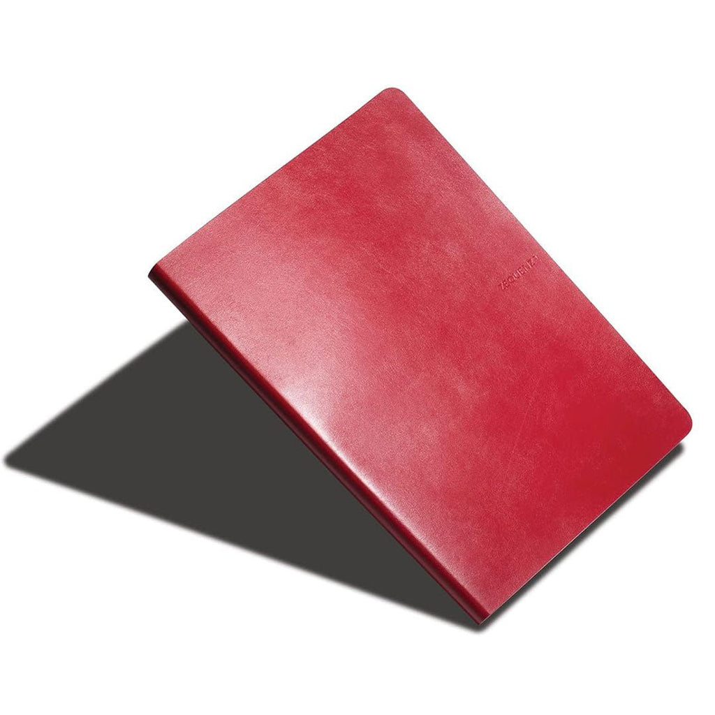 Zequenz A5 Size Red Notebook Journal Blank Acid Free Paper 280 Pages 100GSM 360 Degree Flexibility 100% Handmade PU and White paper Classic Signature Series Bookmark Included - Satyam Collection