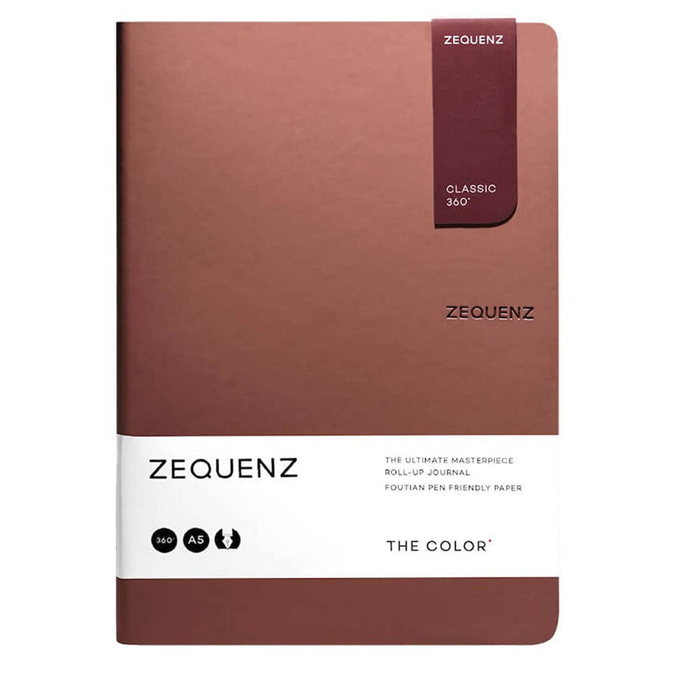 Zequenz A5 Size Terra Brown Slim Notebook Squared Acid Free Paper 200 Pages 80GSM 360 Degree Flexibility 100% Handmade Fountain Pen Friendly Color Series Bookmark Included - Satyam Collection