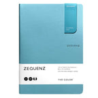 Zequenz A5 Size Turquoise Blue Slim Notebook Squared Acid Free Paper 200 Pages 80GSM 360 Degree Flexibility 100% Handmade Fountain Pen Friendly Color Series Bookmark Included - Satyam Collection