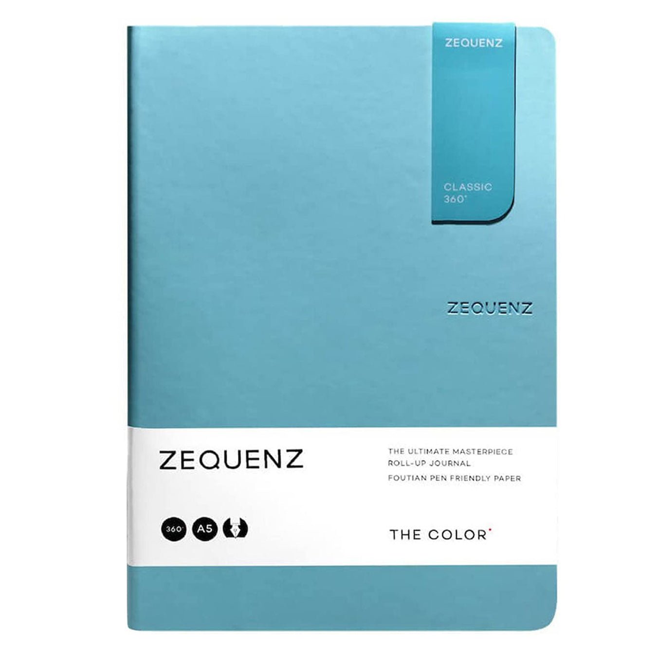 Zequenz A5 Size Turquoise Blue Slim Notebook Squared Acid Free Paper 200 Pages 80GSM 360 Degree Flexibility 100% Handmade Fountain Pen Friendly Color Series Bookmark Included - Satyam Collection