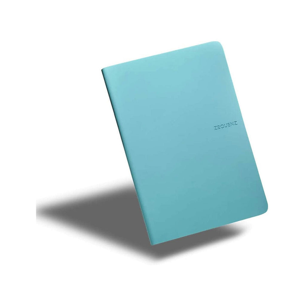 Zequenz A5 Size Turquoise Blue Slim Notebook Squared Acid Free Paper 200 Pages 80GSM 360 Degree Flexibility 100% Handmade Fountain Pen Friendly Color Series Bookmark Included - Satyam Collection