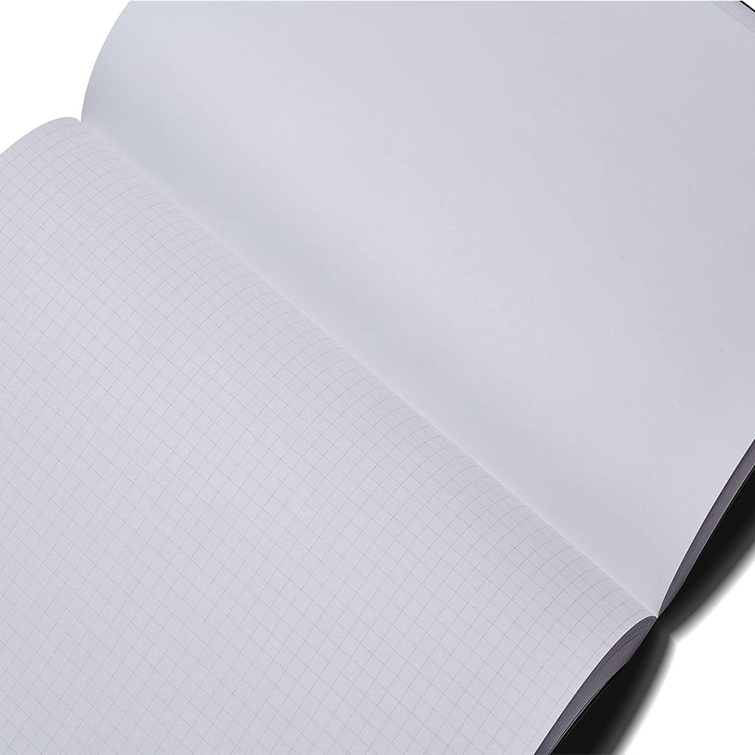 Zequenz A6 Size Grey White Notebook Squared & Blank Acid Free Paper 200 Pages each Ruling 400 Pages 70GSM 360 Degree Flexibility 100% Handmade PU and White paper Basic Plus Series - Satyam Collection