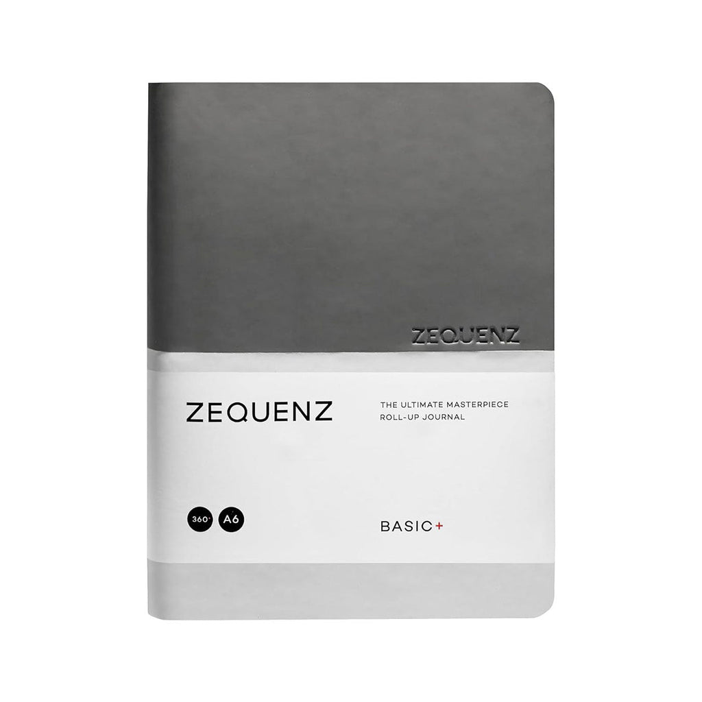 Zequenz A6 Size Grey White Notebook Squared & Blank Acid Free Paper 200 Pages each Ruling 400 Pages 70GSM 360 Degree Flexibility 100% Handmade PU and White paper Basic Plus Series - Satyam Collection