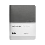 Zequenz A6 Size Grey White Notebook Squared & Blank Acid Free Paper 200 Pages each Ruling 400 Pages 70GSM 360 Degree Flexibility 100% Handmade PU and White paper Basic Plus Series - Satyam Collection