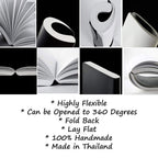 Zequenz A6 Size Grey White Notebook Squared & Blank Acid Free Paper 200 Pages each Ruling 400 Pages 70GSM 360 Degree Flexibility 100% Handmade PU and White paper Basic Plus Series - Satyam Collection