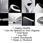 Zequenz A6 Size White Silver Notebook Squared & Blank Acid Free Paper 200 Pages each Ruling 400 Pages 70GSM 360 Degree Flexibility 100% Handmade PU and White paper Basic Plus Series - penpencilink